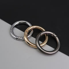 Spring Buckle Round Metal Keychain Keyring Accessory