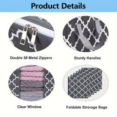 Bedding Storage Bag Non-woven Fabric Durable Handle Closet Organizer Blankets