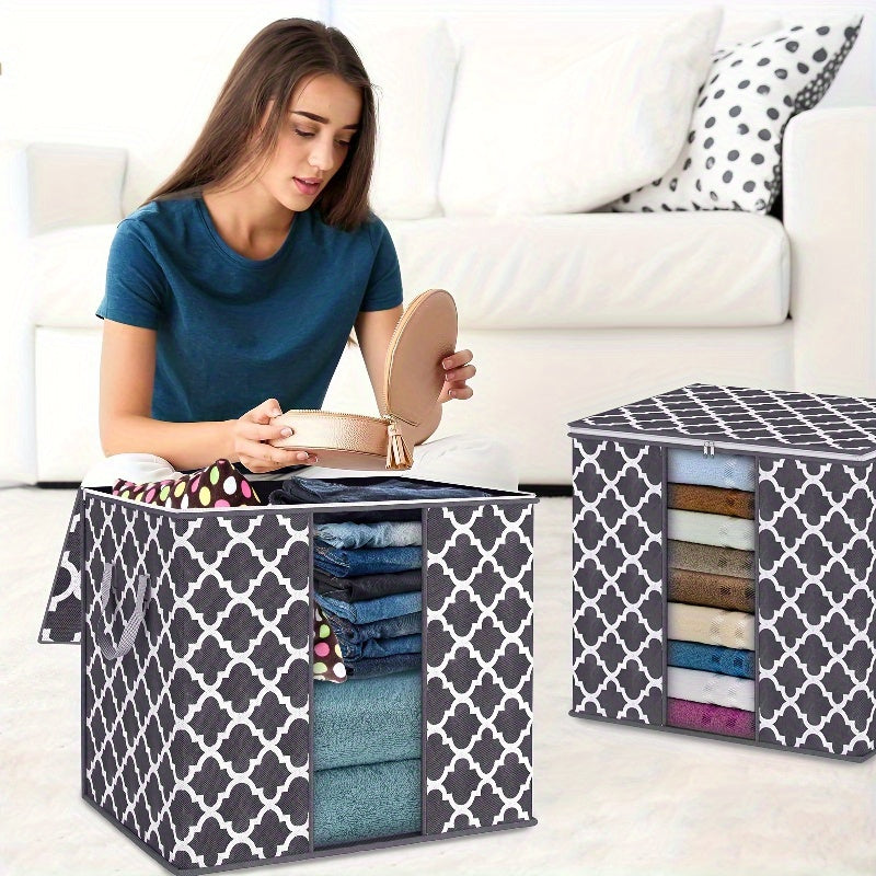 Bedding Storage Bag Non-woven Fabric Durable Handle Closet Organizer Blankets