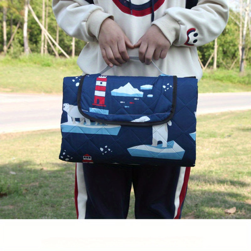 Portable Cartoon Picnic Mat for Outdoor Beach Lawn