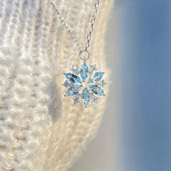 Sky Snowflake Pendant Necklace Christmas Birthday