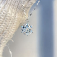 Sky Snowflake Pendant Necklace Christmas Birthday