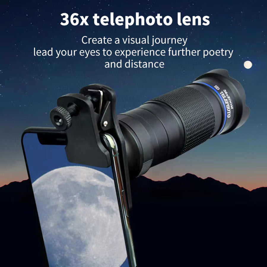 HD Monocular Telescope with Phone Clip for Smartphone Photos