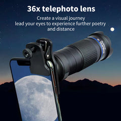 HD Monocular Telescope with Phone Clip for Smartphone Photos