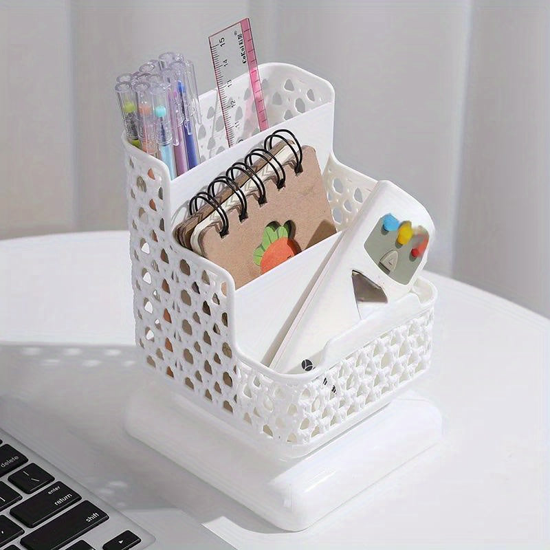 1pc Hollow Desk Organizer Mobile Phone Stand Office Supplies Pen Holder