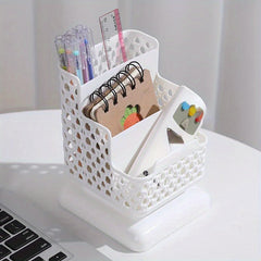 1pc Hollow Desk Organizer Mobile Phone Stand Office Supplies Pen Holder