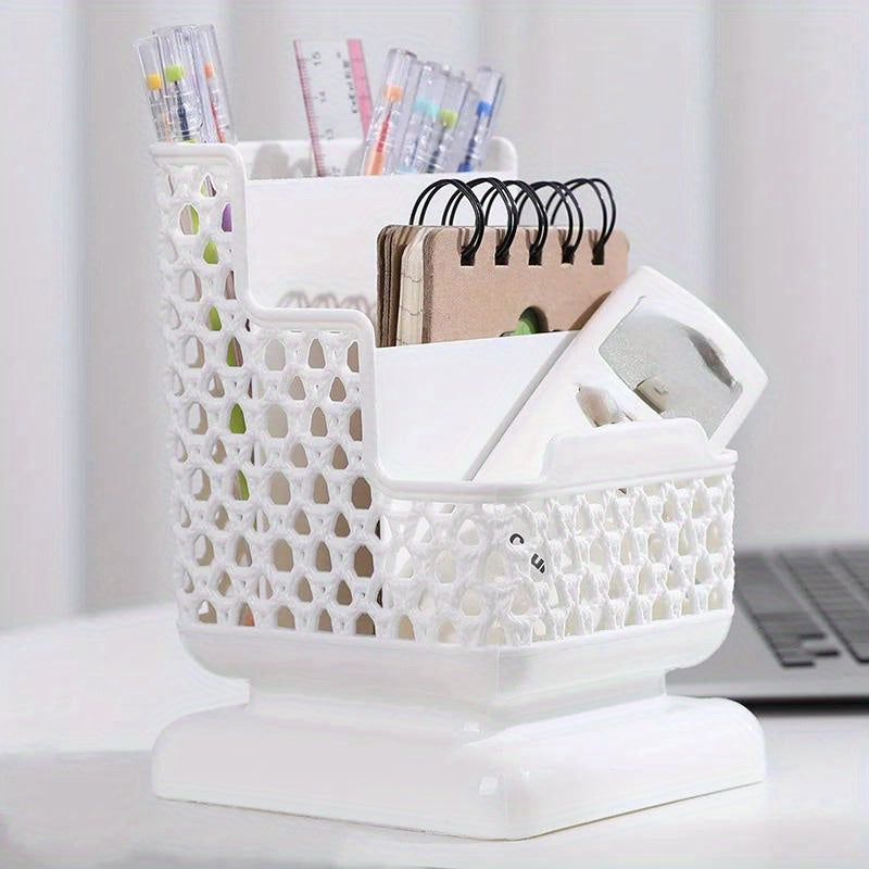 1pc Hollow Desk Organizer Mobile Phone Stand Office Supplies Pen Holder
