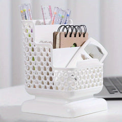 1pc Hollow Desk Organizer Mobile Phone Stand Office Supplies Pen Holder