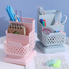 1pc Hollow Desk Organizer Mobile Phone Stand Office Supplies Pen Holder