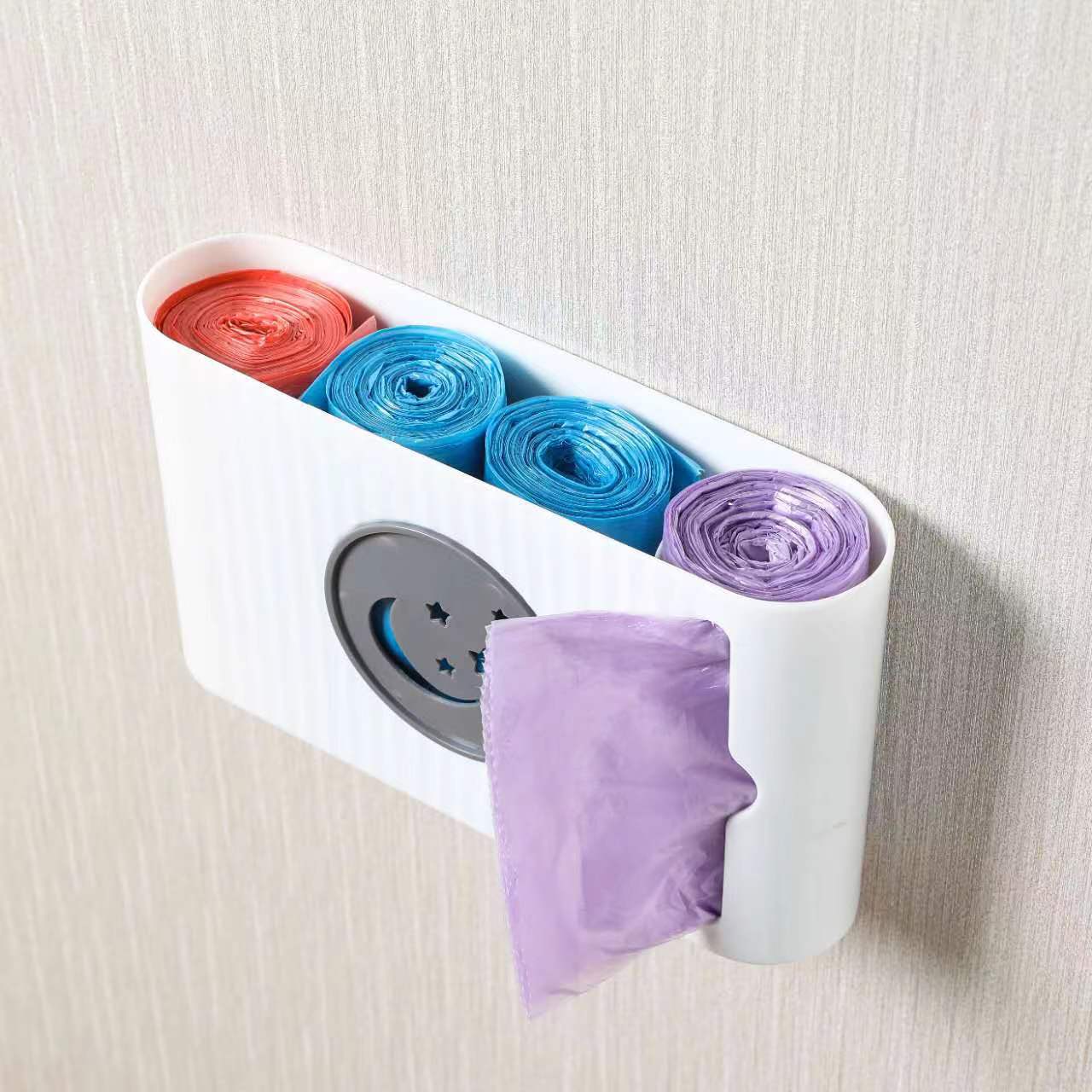 Kitchen Garbage Bag Storage Box Wall Mounted Rack
