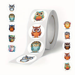 500pcs Owl Stickers Roll Cartoon Owl Animal Stickers For Bottles Laptops