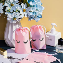 Waterproof Eyelash Cosmetic Bag Travel Care Bag Drawstring Shoe Storage Bag
