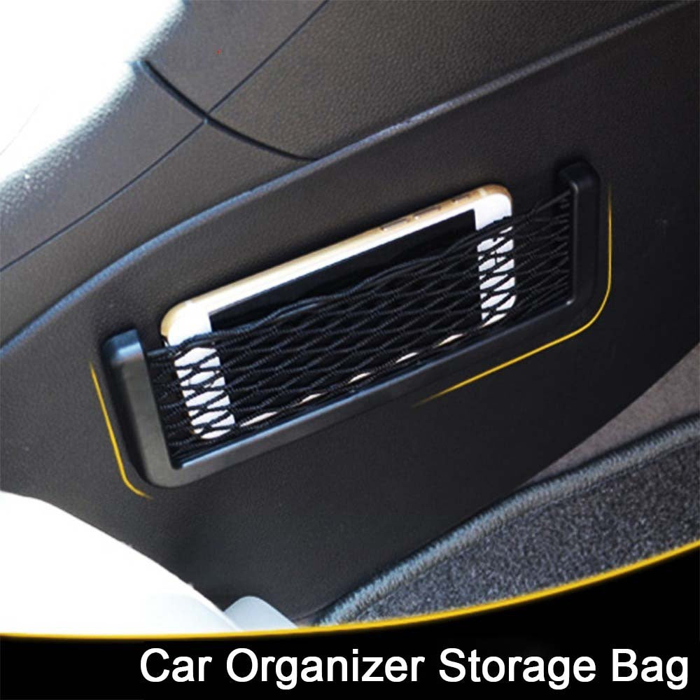 Car Storage Net Box Car Sticker Net Pocket Car Mobile Phone Holder Case