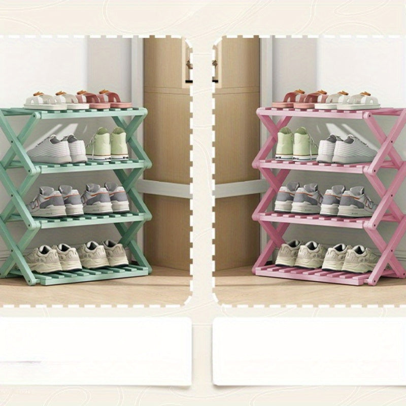 1pc Foldable Shoe Rack Durable Space Saving Storage Organizer for Home