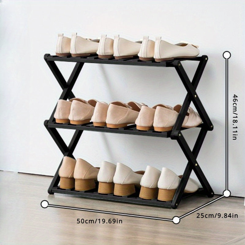 1pc Foldable Shoe Rack Durable Space Saving Storage Organizer for Home