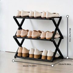 1pc Foldable Shoe Rack Durable Space Saving Storage Organizer for Home