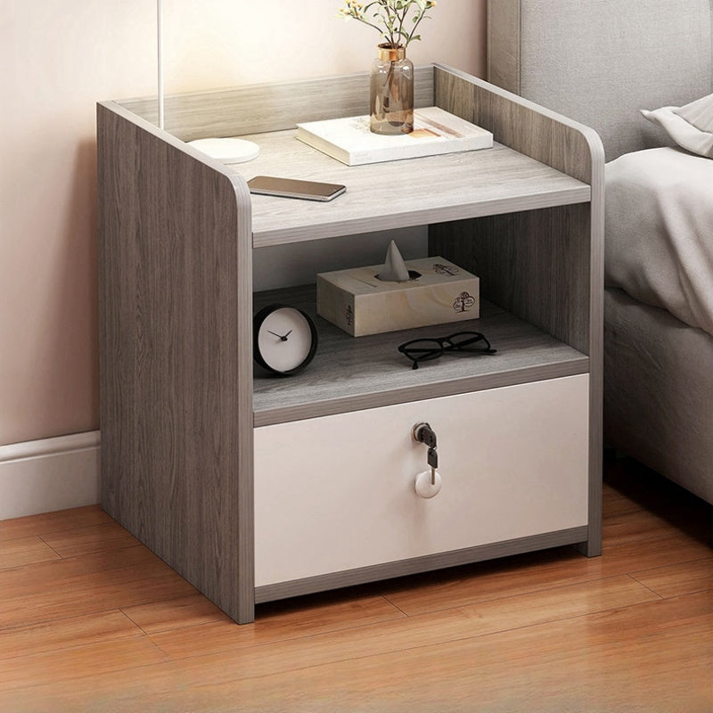 Mini Storage Locker Bedside Table Modern Small Cabinet Assembly