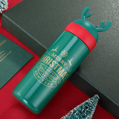Christmas Elk Insulated Water Cup Outdoor Sports Travel Bottle