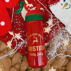 Christmas Elk Insulated Water Cup Outdoor Sports Travel Bottle