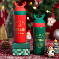 Christmas Elk Insulated Water Cup Outdoor Sports Travel Bottle
