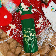 Christmas Elk Insulated Water Cup Outdoor Sports Travel Bottle