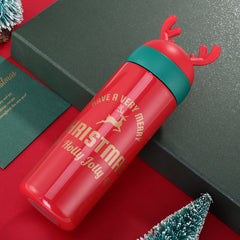 Christmas Elk Insulated Water Cup Outdoor Sports Travel Bottle