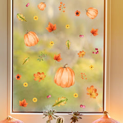 Pumpkin Leaf Cherry Wall Sticker for Halloween Decor