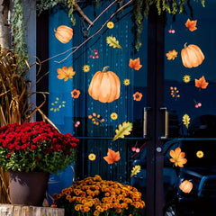 Pumpkin Leaf Cherry Wall Sticker for Halloween Decor