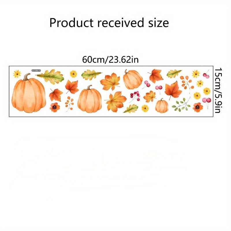 Pumpkin Leaf Cherry Wall Sticker for Halloween Decor