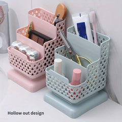 Desktop Hollow Cosmetic Storage Box Mobile Phone Holder Plastic Three-layer