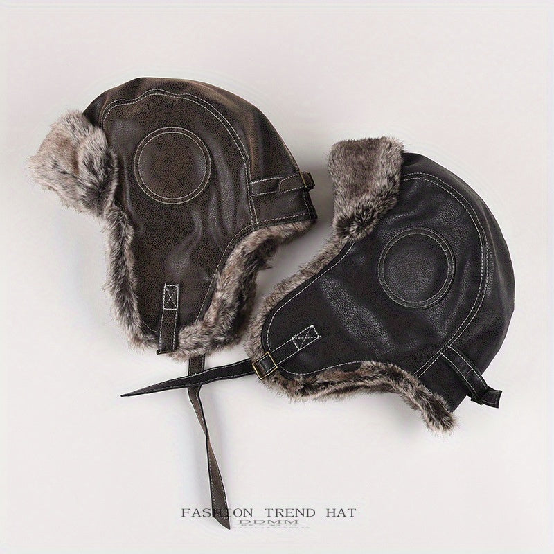 Thickened Trooper Hat Trapper Hat Winter Warm Velvet Windproof Ear Protection