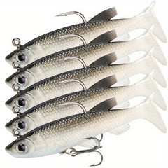 10pcs Fresh Water Fishing Bait Set Paddle Tail Swimbaits