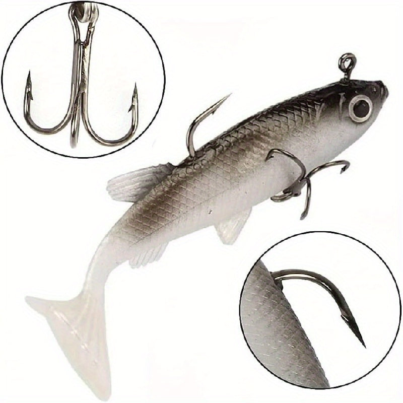 10pcs Fresh Water Fishing Bait Set Paddle Tail Swimbaits