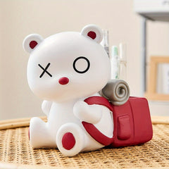 Bear Shaped Resin Pen Holder Decorative Desk Organizer