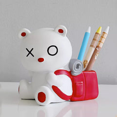 Bear Shaped Resin Pen Holder Decorative Desk Organizer