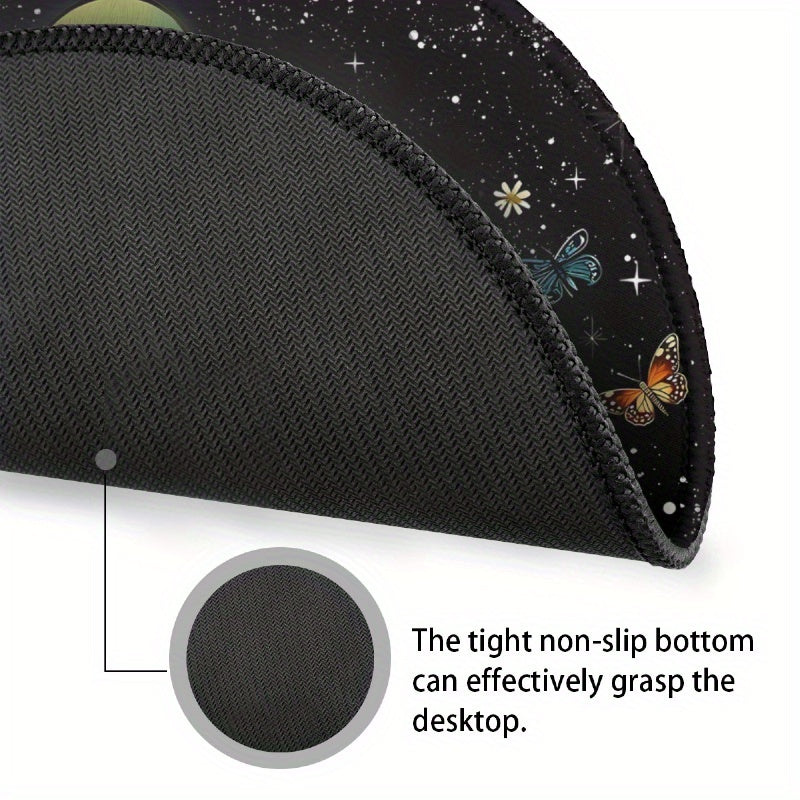Mushroom Pattern Round Mouse Pad Small Mini Travel Mouse Pad Non Slip Rubber Bas