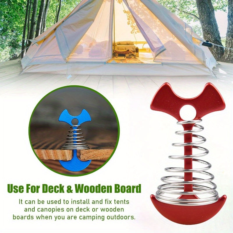 4pcs Tent Nail Fish Bone Shaped Windproof Nail For Outdoor Camping