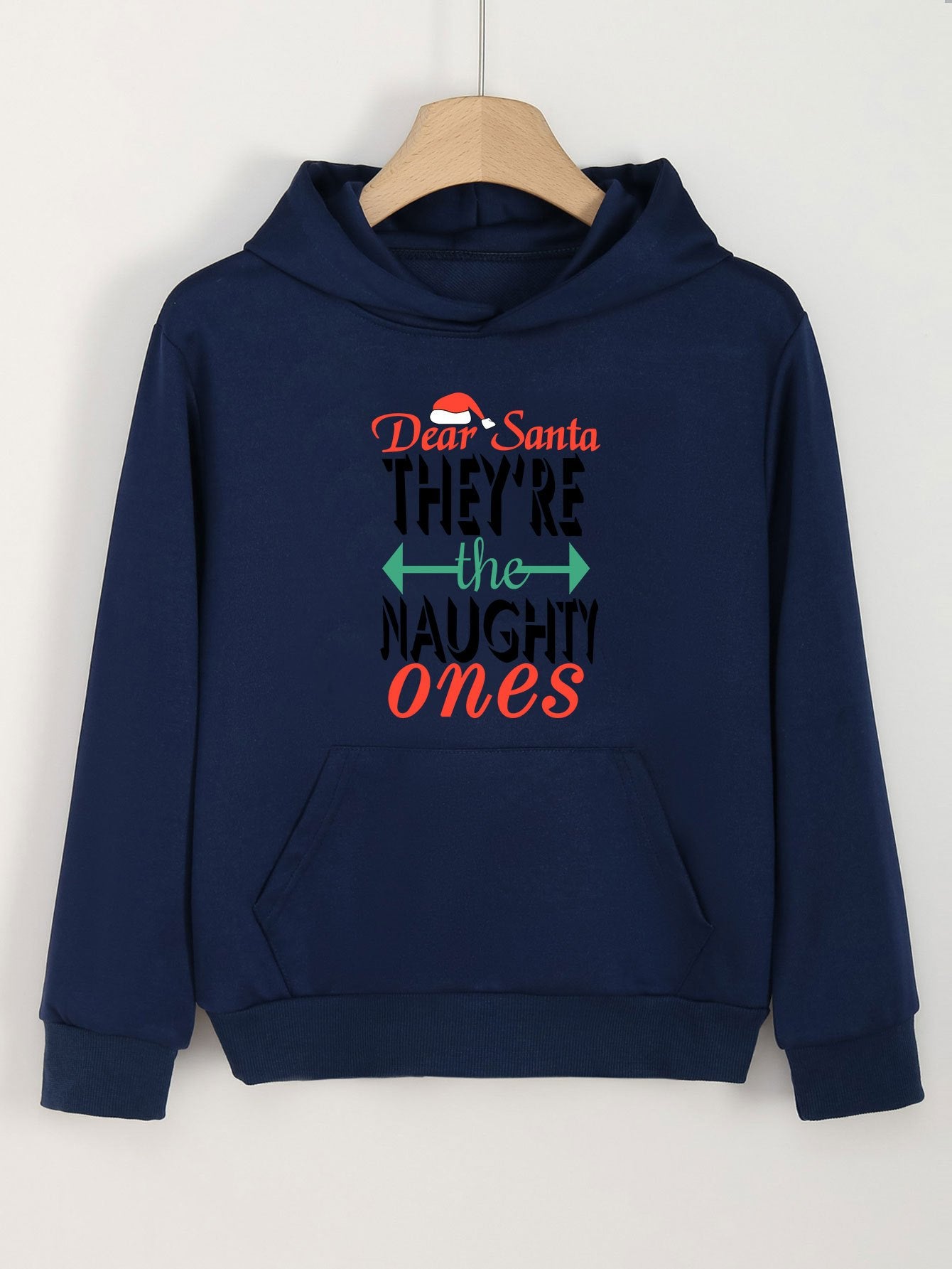 Girls Naughty Words Long Sleeve Hooded Sweatshirt Pullover