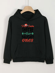 Girls Naughty Words Long Sleeve Hooded Sweatshirt Pullover