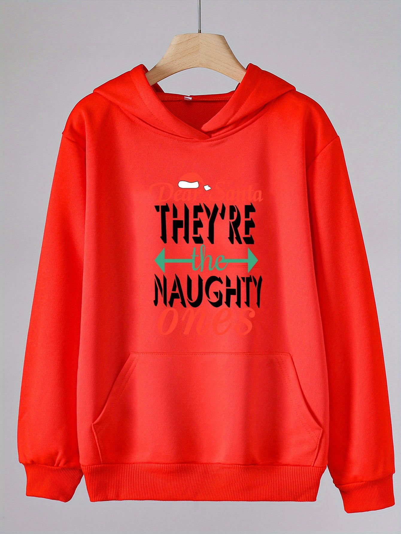 Girls Naughty Words Long Sleeve Hooded Sweatshirt Pullover