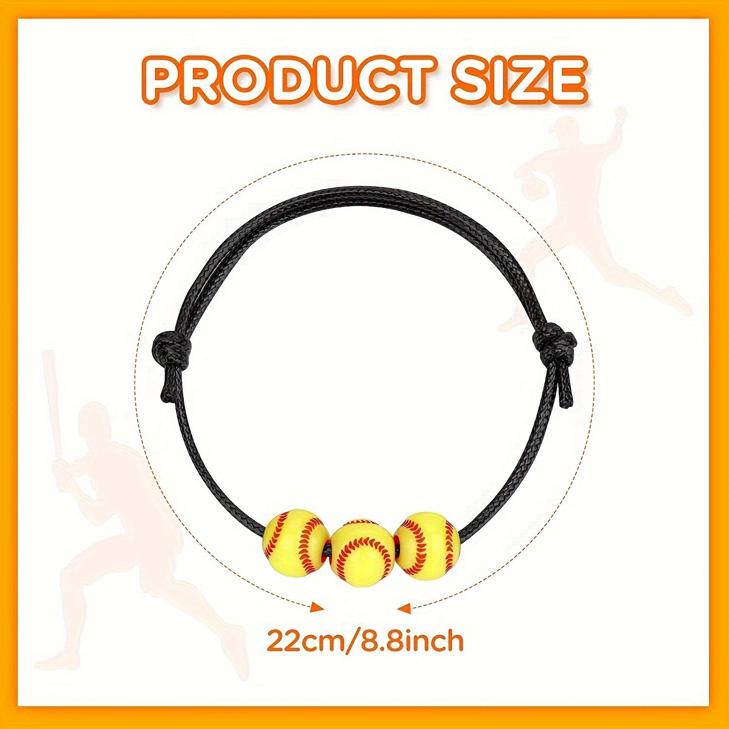 20 Pcs Softball Bead Charm Sports Bracelet Gift for Fans