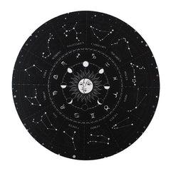 Tarot Mat Moon Phase Zodiac Star Pendulum Mat Purple Crystal Chain 8 7inch