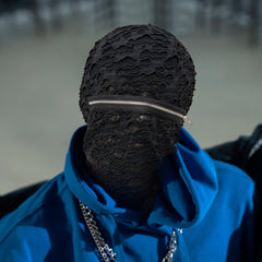 Distressed Balaclava Full Face Mask Zipper Fancy Face Mask For Men Women
