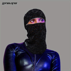 Distressed Balaclava Full Face Mask Zipper Fancy Face Mask For Men Women