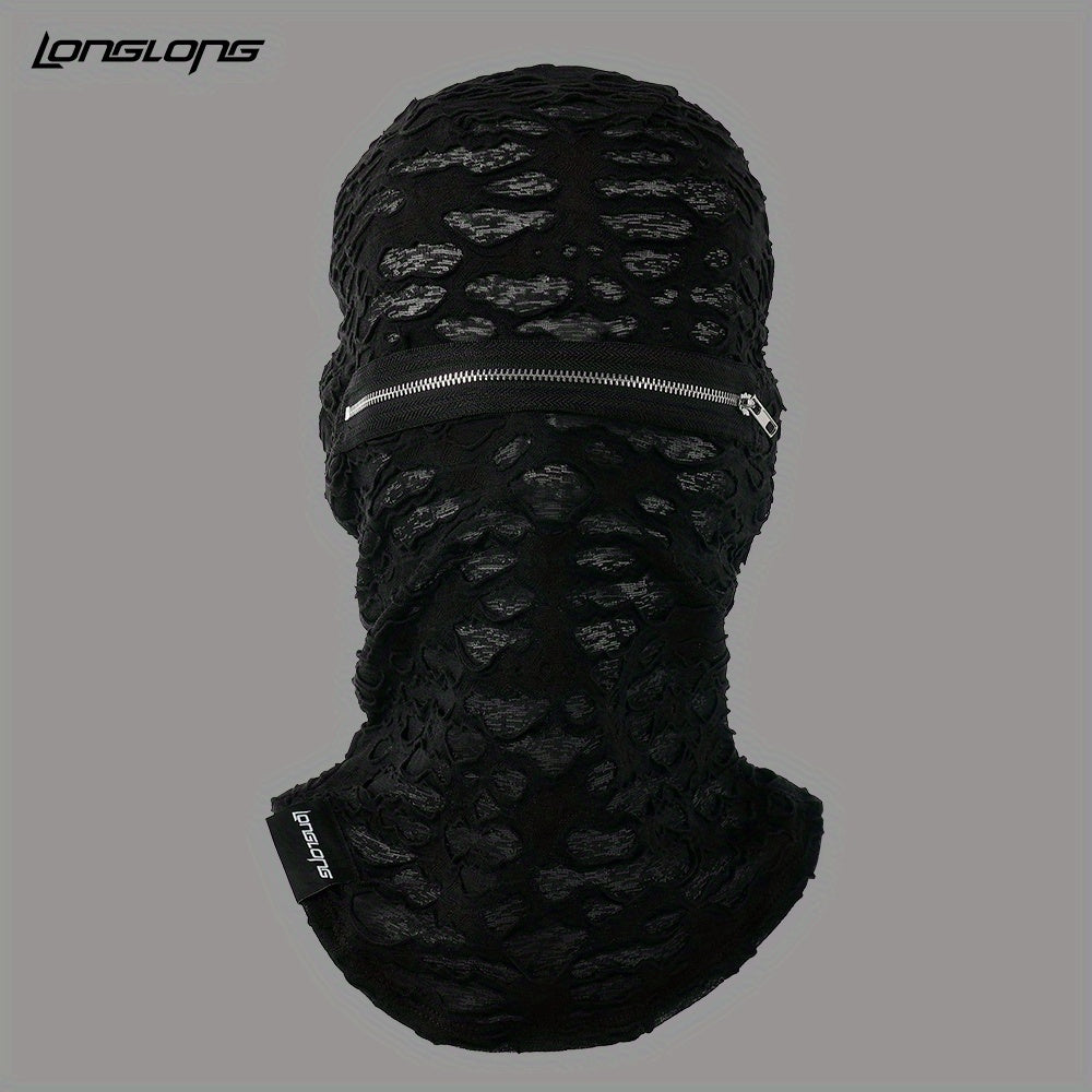 Distressed Balaclava Full Face Mask Zipper Fancy Face Mask For Men Women