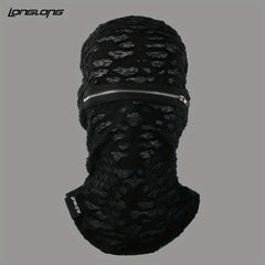 Distressed Balaclava Full Face Mask Zipper Fancy Face Mask For Men Women