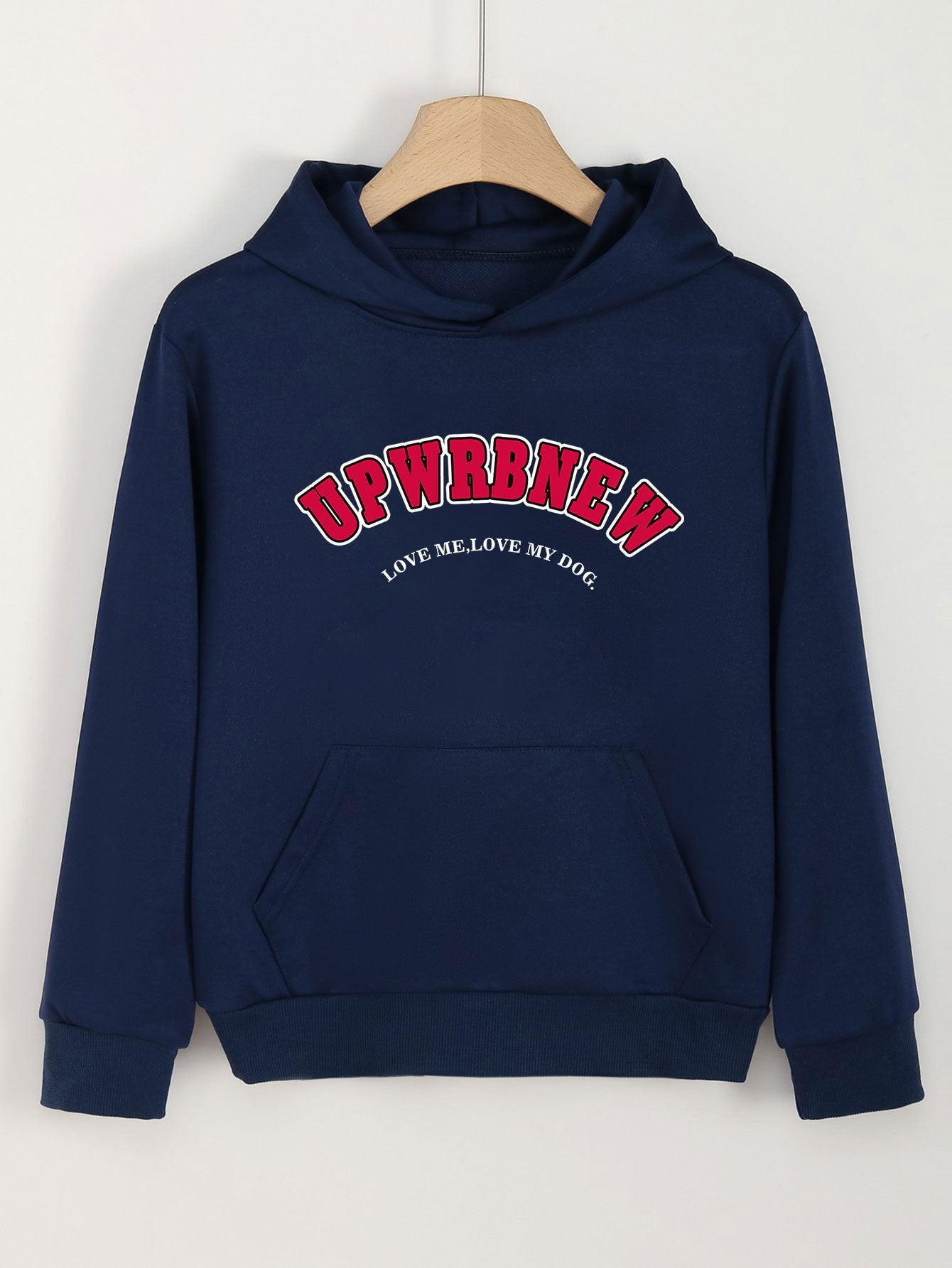 Girls Letter Graphic Hooded Sweatshirt Top for Spring Fall