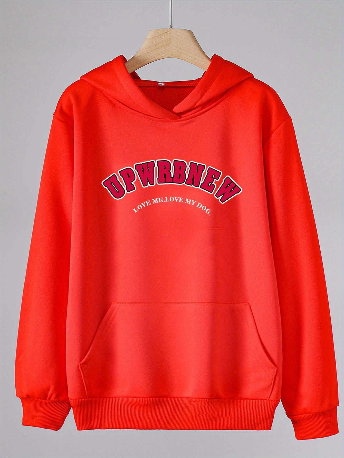 Girls Letter Graphic Hooded Sweatshirt Top for Spring Fall