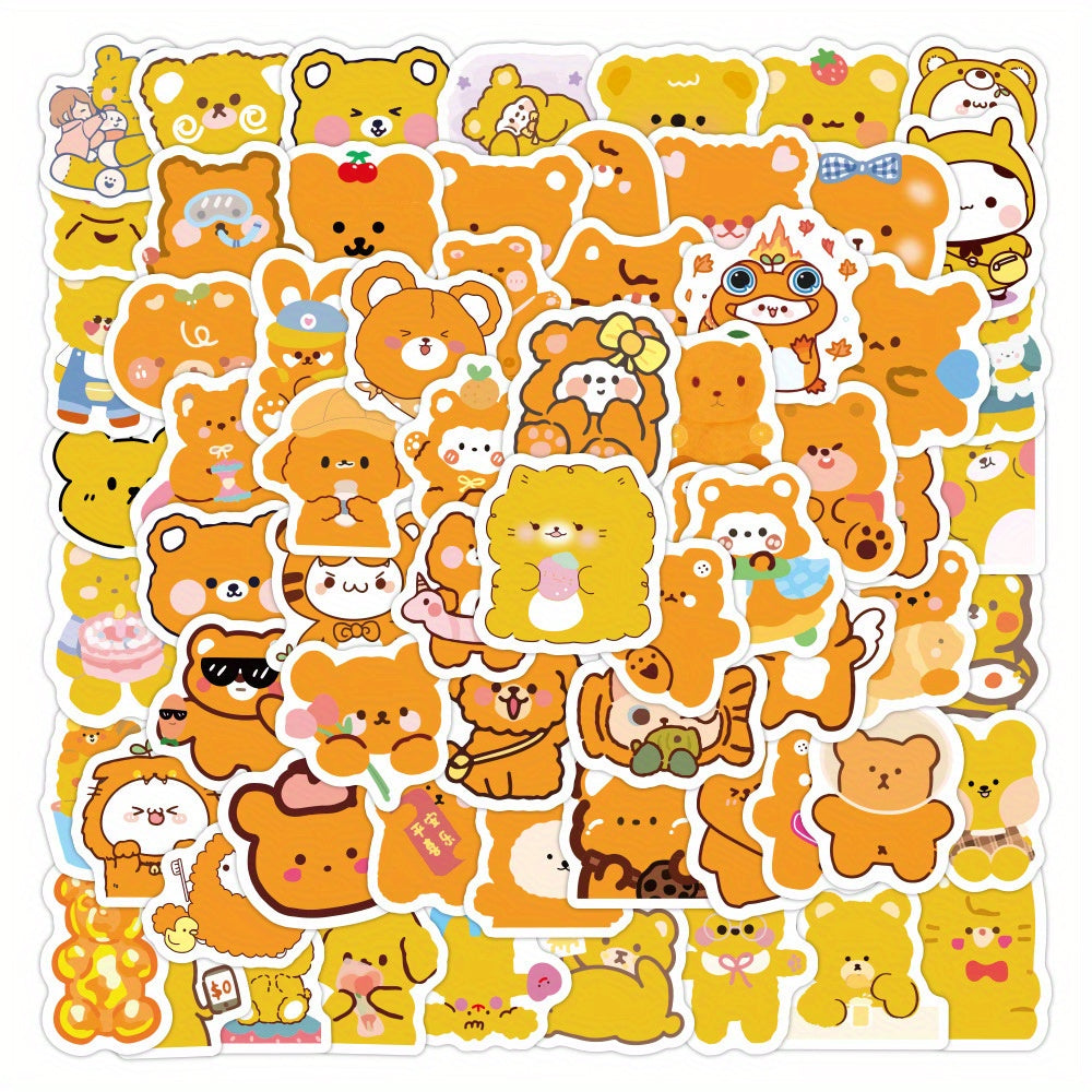 100pcs Little Bear Series Cartoon Character Journals Stickers Waterproof