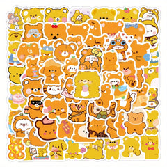 100pcs Little Bear Series Cartoon Character Journals Stickers Waterproof